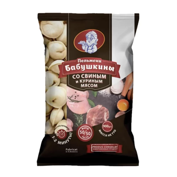 Babuskini Pelmeni cu carne de porc si gaina 900g - image 1