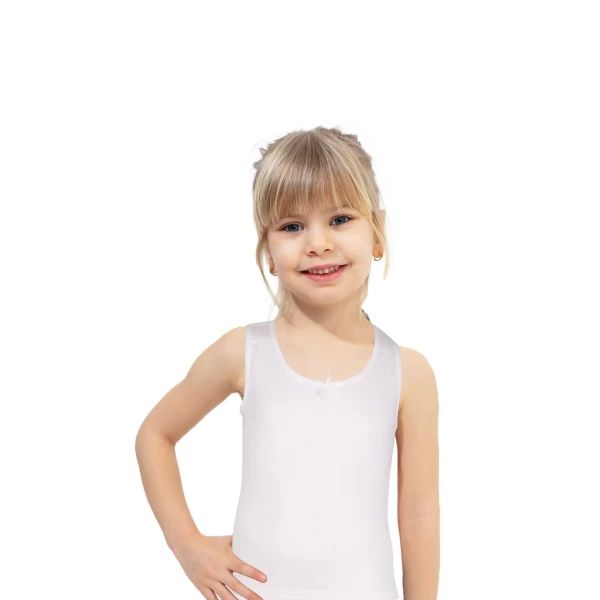 Domi Kids Белая майка для девочек 6-7 года, 68453 - image 1