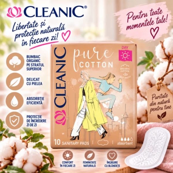 Cleanic Pure Cotton Absorbante Daily 10 buc - image 2