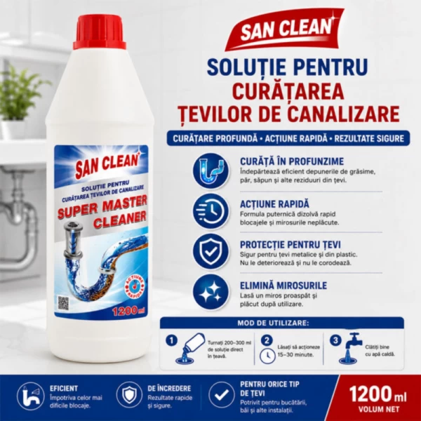 Super Cleaner Solutie pentru curatarea tevilor 1200 ml - image 2