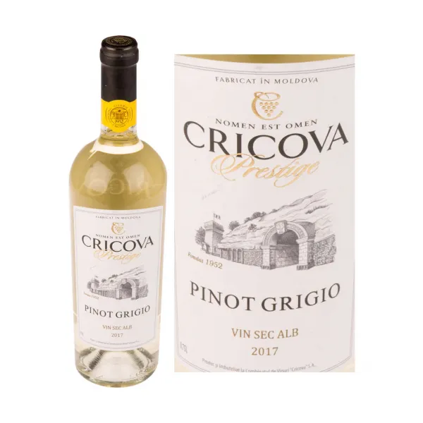 Cricova Prestige Вино белое сухое Pinot Grigio 0,75 л - image 2