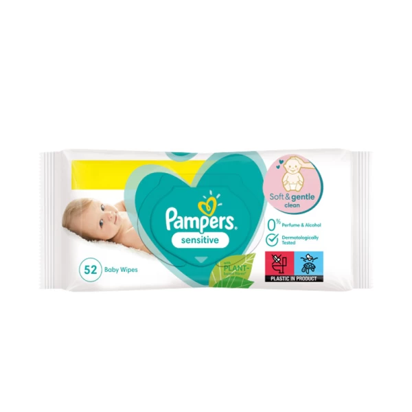 Pampers чувствительные влажные салфетки 52 шт - image 1