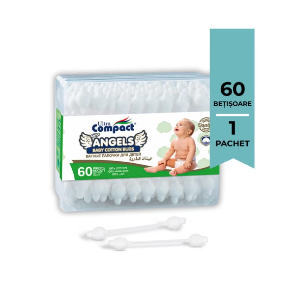 Ultra Compact Betisoare de vata 60buc p/u copii - image 3