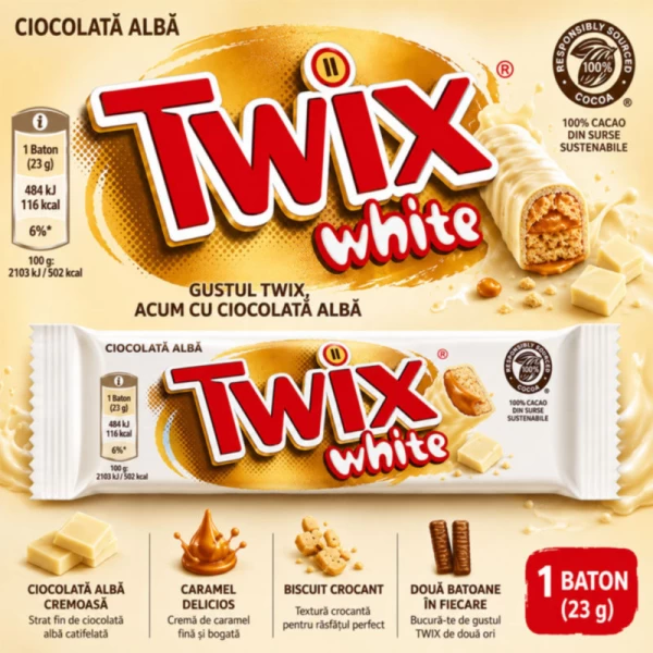 Twix White белый шиколадный батончик с карамель 46г - image 2