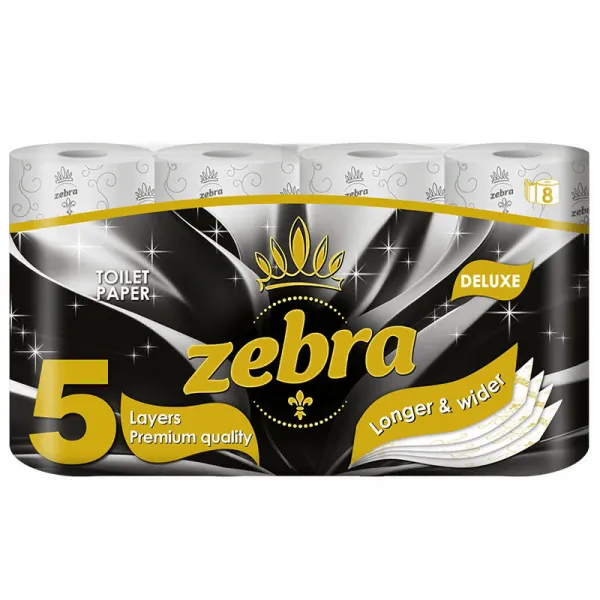 Zebra Туалетная бумага 8 рулона 5 слойная Deluxe Perfume - image 1