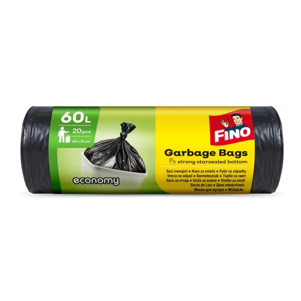 Fino Pungi pentru gunoi HD 60 L 20 buc - image 1