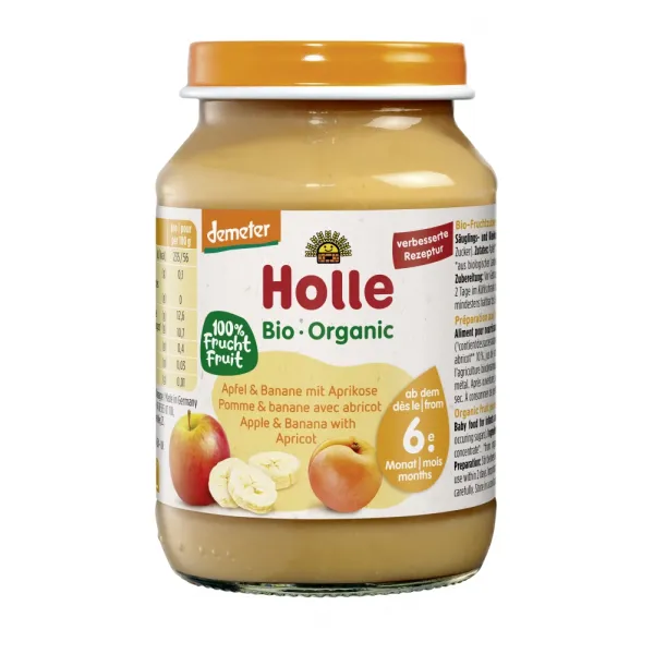 Holle Piure de mere, banane si caise (6 luni+) Bio Organic 190g - image 1