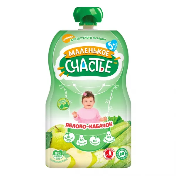 Malenicoe sciastie Piure din mere,dovlecel 90g pouch - image 1