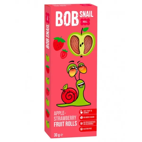Натуральные конфеты Bob Snail с яблоки и клубника 30г - image 1