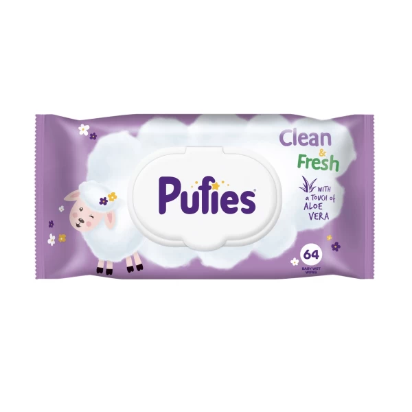 Pufies Влажные салфетки Fresh Aloe, 64 шт - image 1