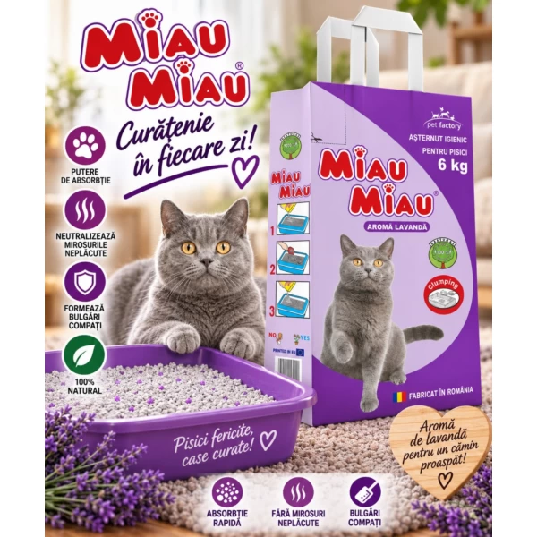 Miau Miau Asternut igienic pentru pisici Levantica 6kg - image 3