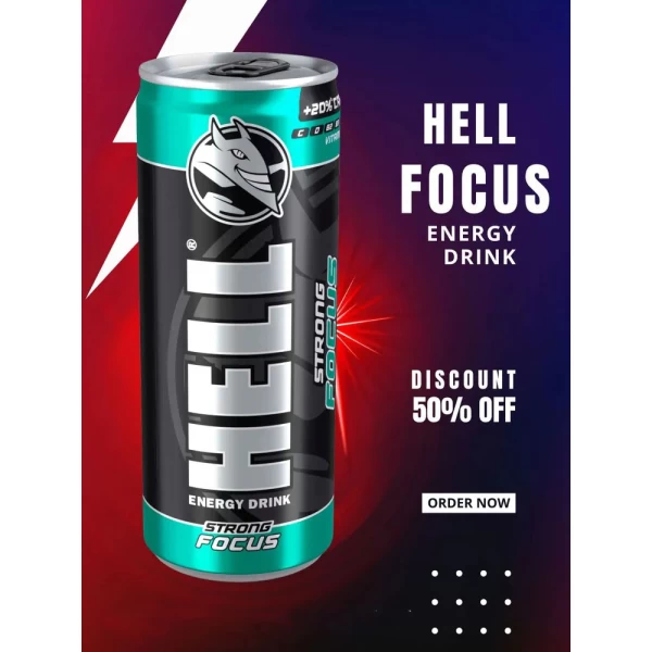 Упаковка энергетического напитка Hell Energy Focus Strong 0.25 мл - image 2