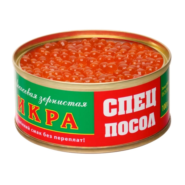 Икра лососевая зернистая соленая Спецпосол ж/б 100г Спецпосол - image 2