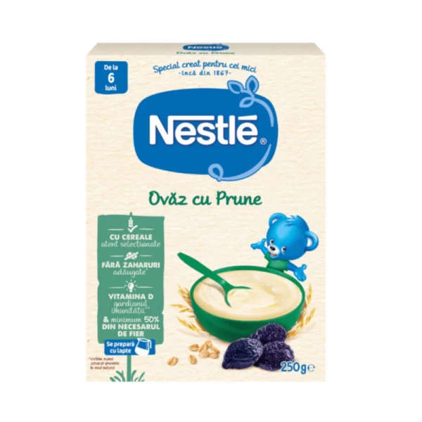 Каша овсяная безмолочная Nestle с черносливом (6+ мес.), 250 г - image 1