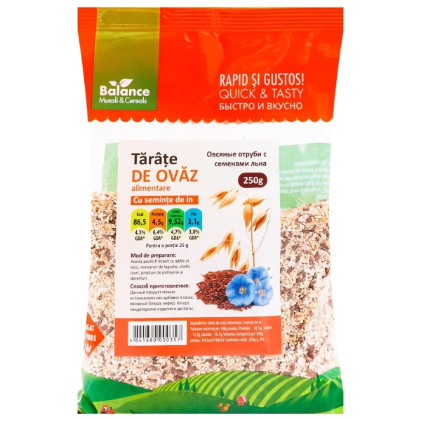 Tarate de ovaz Balance cu seminte de in 250g - image 1