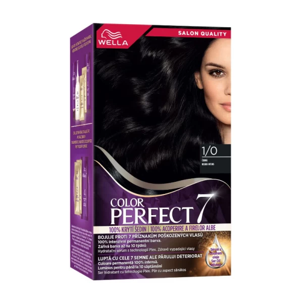 Wella Color Perfect Vopsea Negru Intens 1/0 - image 1
