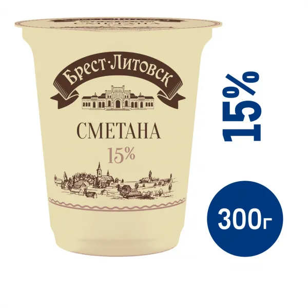 Smantana Brest Litovsc 15%, 300g - image 2