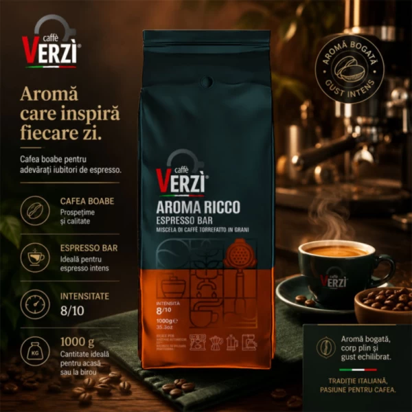 Verzi Caffe Aroma Ricco Кофе в зёрнах 1 кг - image 2