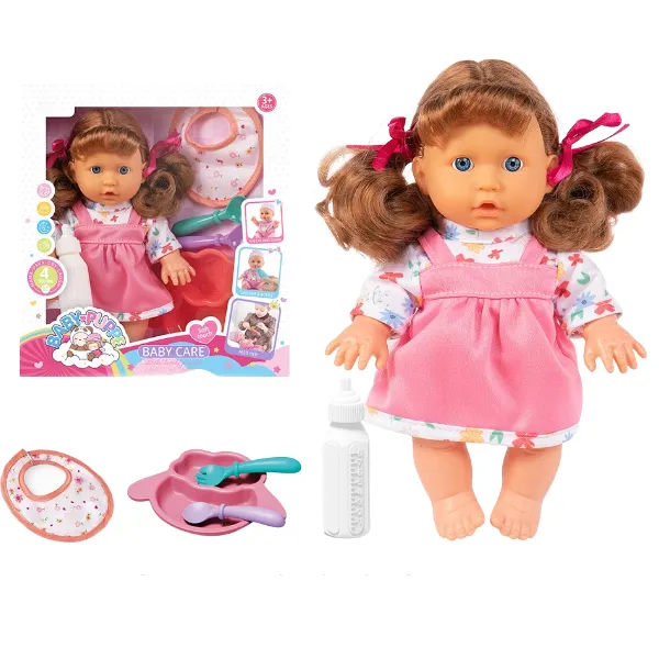 ESSA Papusa muzicala in rochita roz si bluzita cu imprimeu de flori - image 2