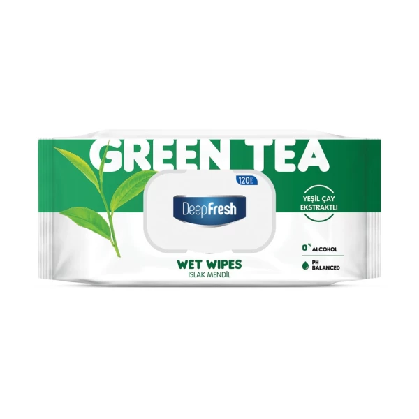 DeepFresh Servetele umede cu extracte naturale Ceai Verde 120 buc - image 1
