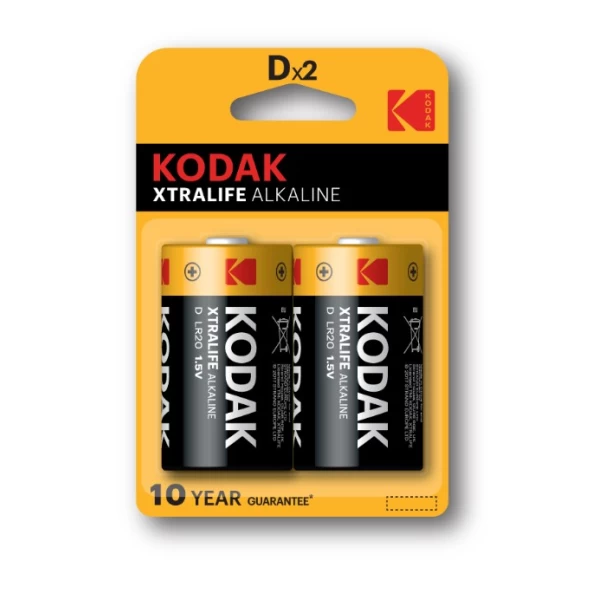 Kodak батарейки алкалиновые Alkaline R20 2шт блистер - image 1