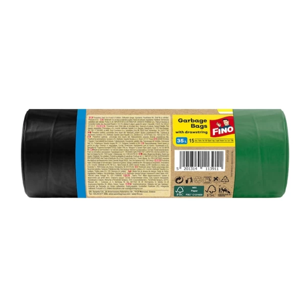Fino Green Life Pungi pentru gunoi cu snur 35L 15buc - image 2