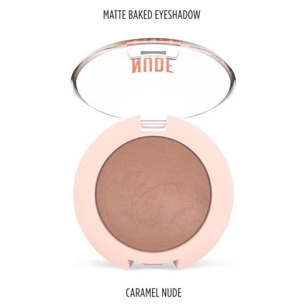 Golden Rose Nude Look Matte Baked Eyeshadow, Caramel Nude - image 1