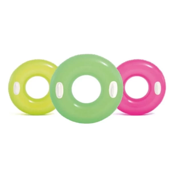 Colac gonflabil de înot cu mânere Hi-Gloss, 76 cm, max. 40 kg, 3 culori, 8+ ani, Intex - image 2