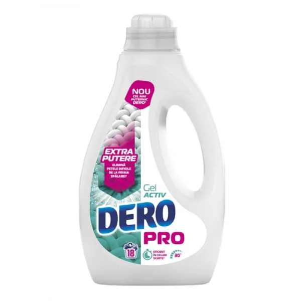 Dero Detergent de rufe lichid PRO Gel Activ (18 spalari) 0.9L - image 1