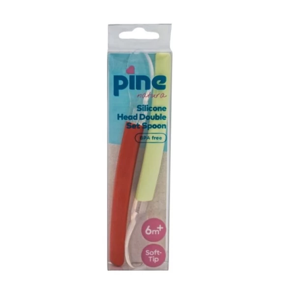 Pine Natura set de două linguri cu vârf din silicon 6+ luni - image 2