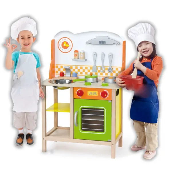 Детская кухня Viga Toys из дерева с посудой - image 3