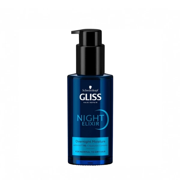 Gliss Ser tratament pentru par normal spre uscat, Night Elixir Overnight Moisture, 100ml - image 1