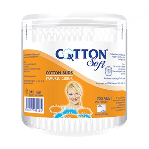 Coton Soft Ватные палочки 200шт круглые - image 1