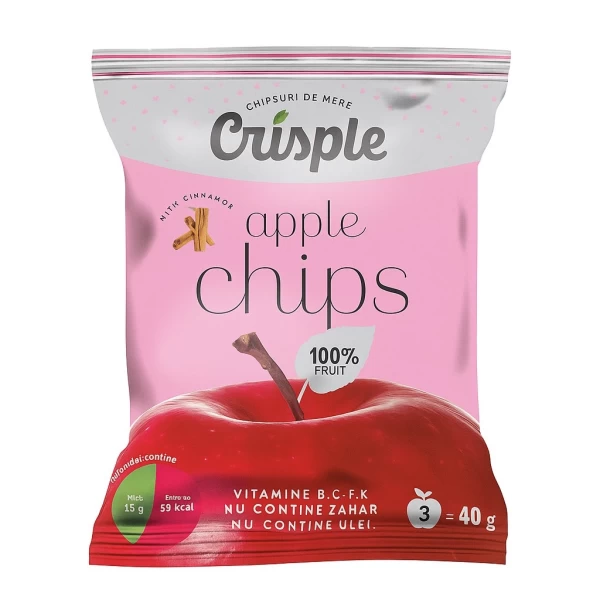 Crisple Chipsuri de mere cu scortișoară 40g - image 1