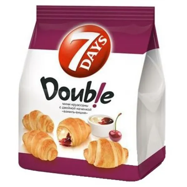 Croissant 7 Days 185 g double mini Vanilla & Cherry - image 1