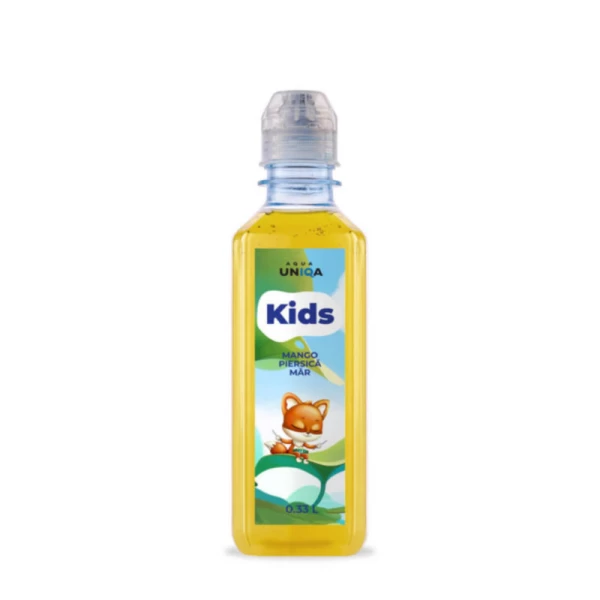 Aqua Uniqa kids Apa minerala plata cu gust de mango piersica si mar 0,33 l - image 1