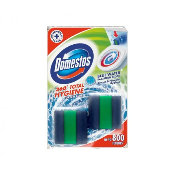 Domestos Освежитель для унитаза Block Green Lime, 2x50 г - image 1