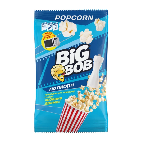 Popcorn BIG BOB Sare 90g - image 1