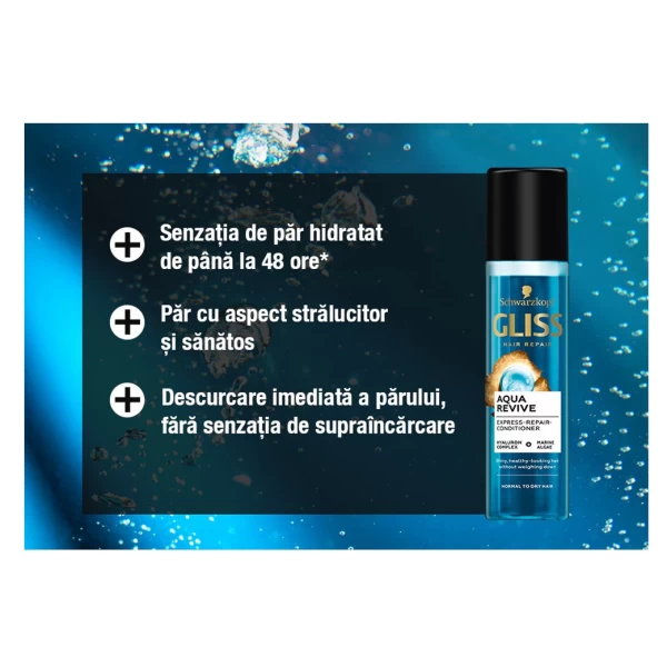 Gliss Aqua Revive Экспресс-бальзам для восстановления для нормальных или сухих волос, 200 мл - image 3