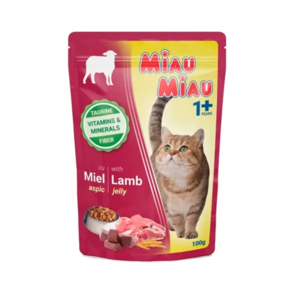 Miau Miau Корм для кошек с мясом ягнёнка в соусе 100гр - image 1