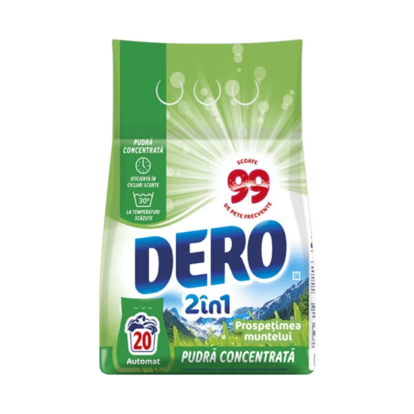 Стиральный порошок 2 в 1 Dero Свежесть Гор 1,5 кг 20 стирок - image 1