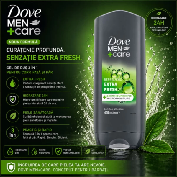 Dove Gel de dus 400ml Men Care Extra Fresh - image 2