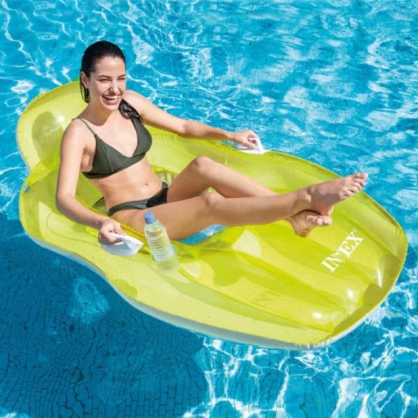 Sezlong gonflabil pentru apa cu manere, 163×104 cm, max. 100 kg, 9+ ani, Intex (56805) - image 2