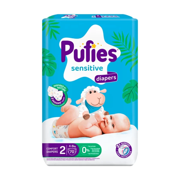 Pufies Подгузники Sensitive ML MP MINI N2 4-8кг 70 шт - image 1