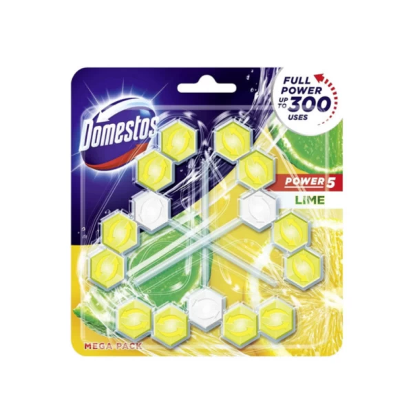 Domestos Блок для очищения туалета Trio Lime, 3x50г - image 1