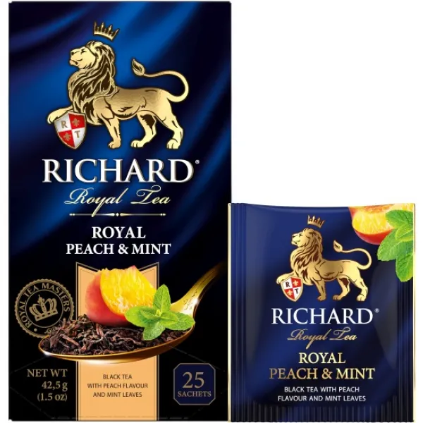 Чай черный Richard Royal Peach & Mint ароматизированный 25 пак - image 3