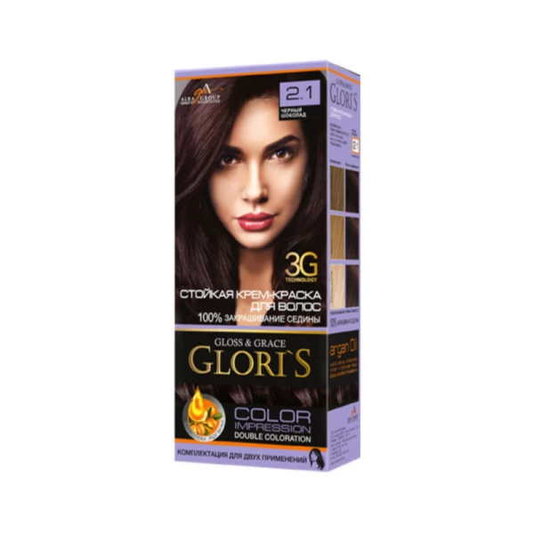 Glori's Vopsea de par 2.1 Ciocolata neagra 50ml - image 1
