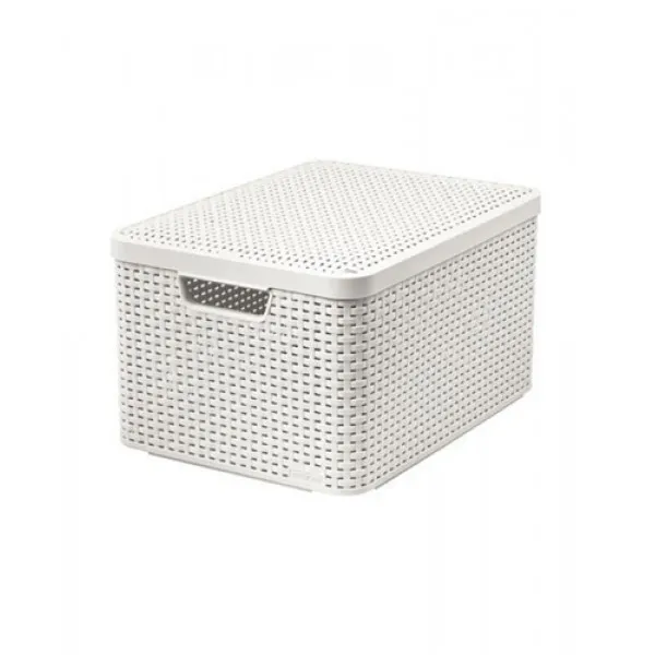 Cos cu capac STYLE L 43,5 x 32,5 cm Cream - image 1