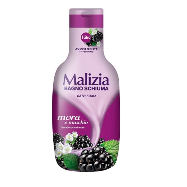 Гель-пена для душа и ванны Malizia Ежевика и мускус 1000 мл - image 1