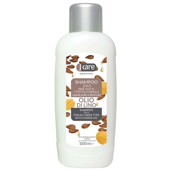 Jkare шампунь 2в1, для всех типов волос , льняное масло, 1000 мл - image 1